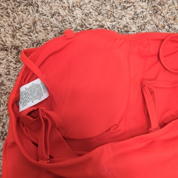 JoyLab womens red sleeveless square neck tankini top with removable straps - Picture 4 of 5